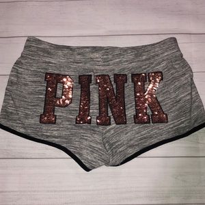 PINK Victoria's Secret Shorts - VS Pink Marled Gray Sequin Shorts L PINK Victoria's Secret Shorts - VS Pink Marled Gray Sequin Shorts L